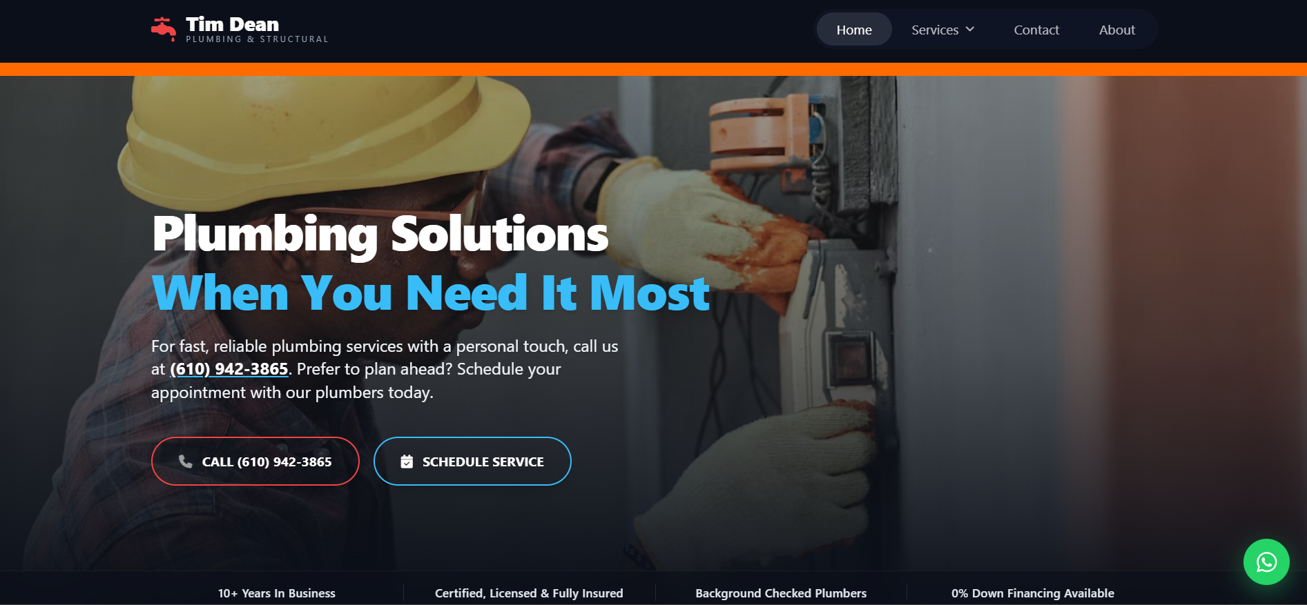 Tim Dean — Plumbing & Structural website by ARCTYNE
