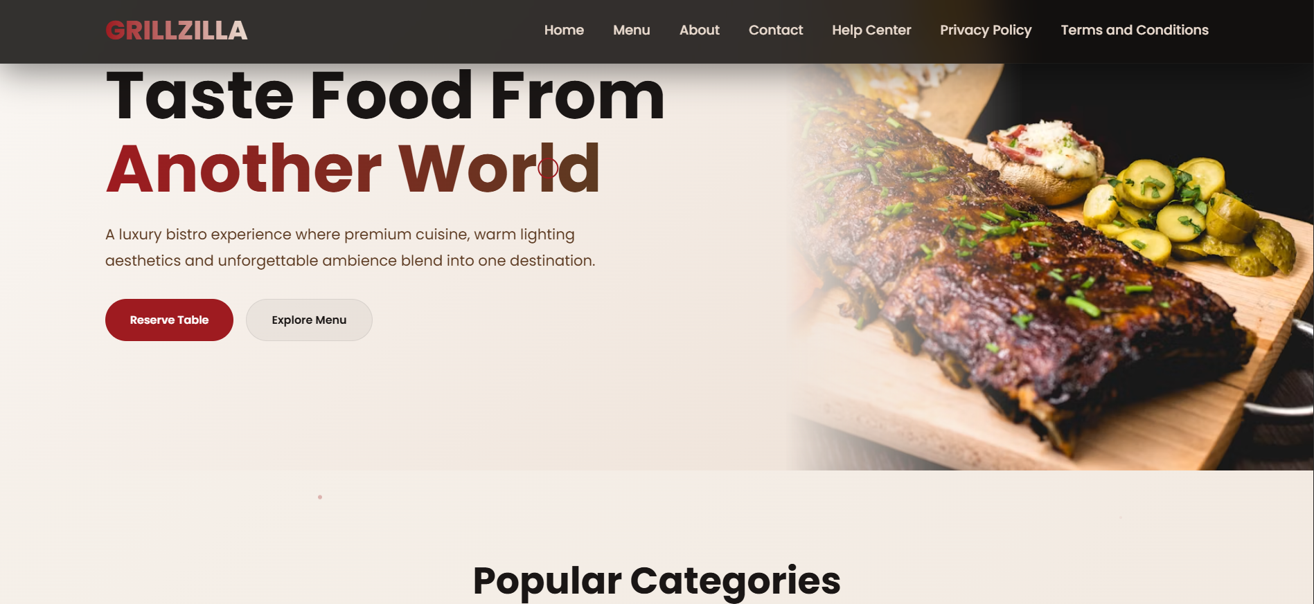 Grillzilla — Restaurant website by ARCTYNE