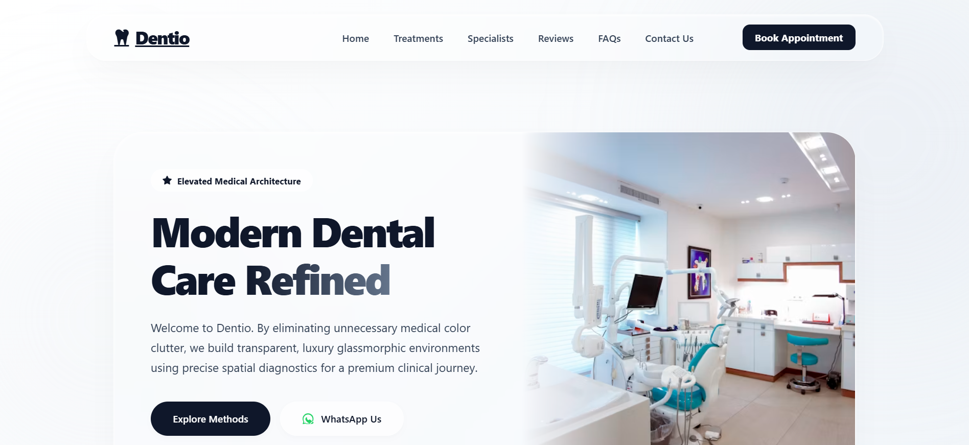 Dentio — Dental Clinic website by ARCTYNE